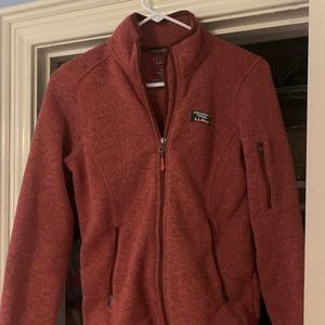 LL BEAN ZIP up! XS so comfy red and rusty color